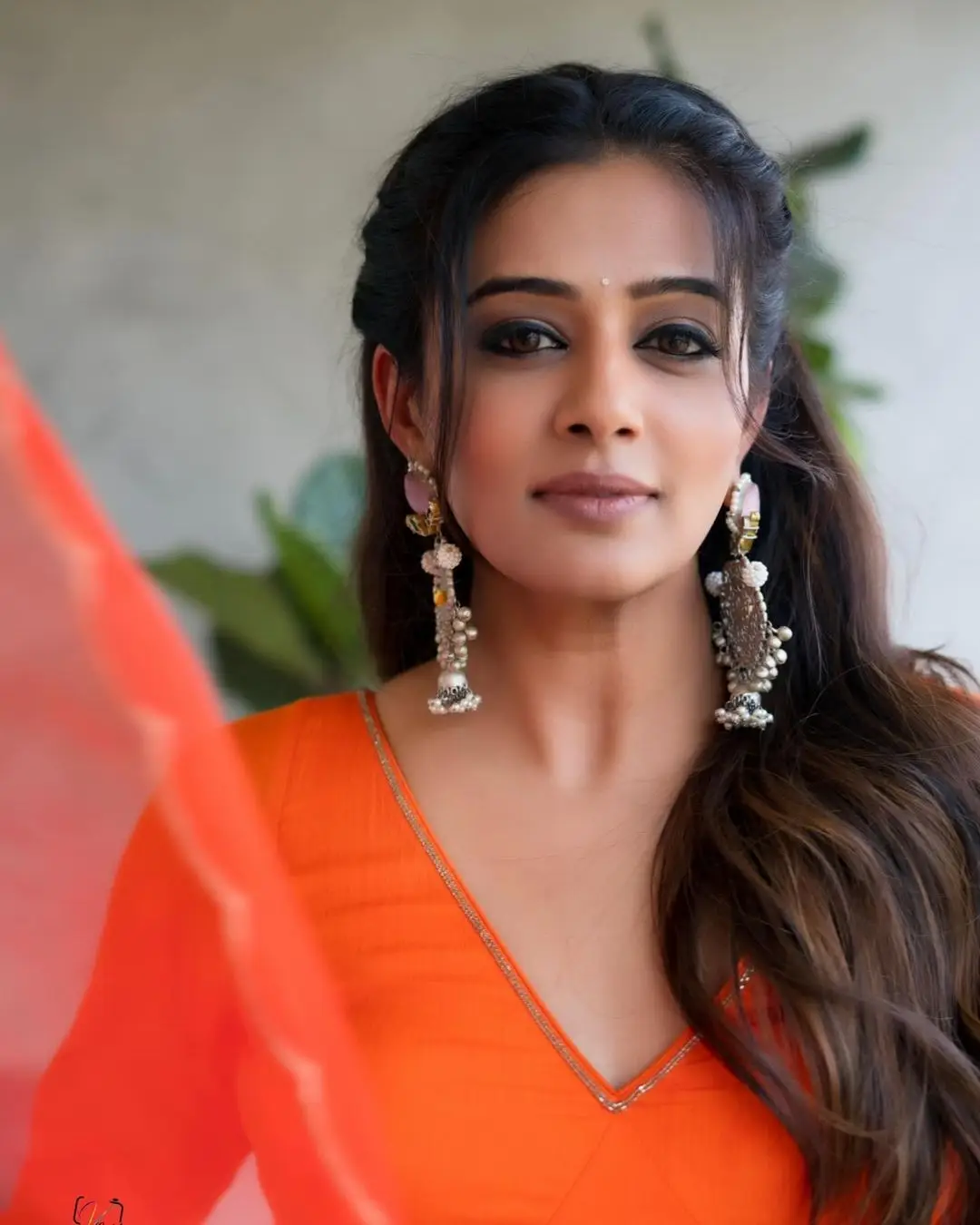 PRIYAMANI IN SOUTH INDIAN TRADITIONAL ORANGE GOWN 7